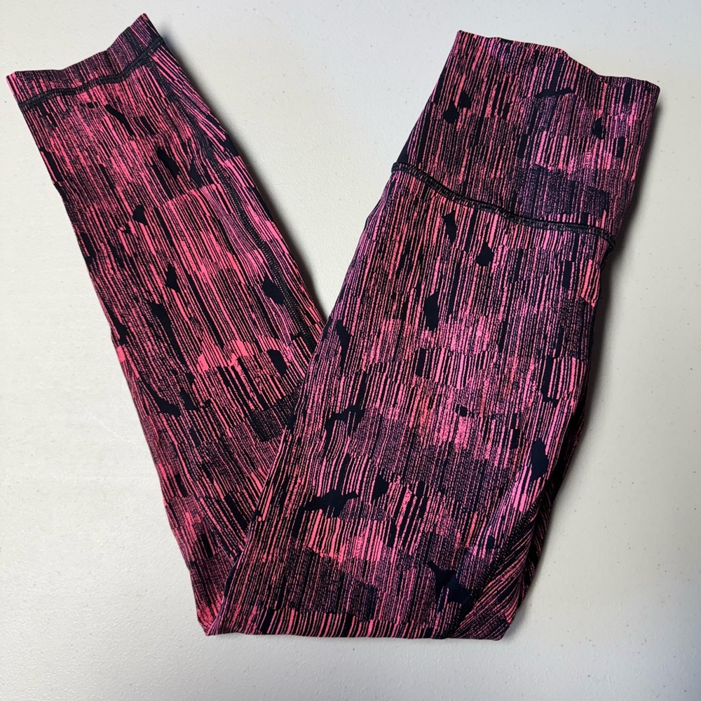 lululemon athletica Pink and Black Space-Dye Leggings size 4